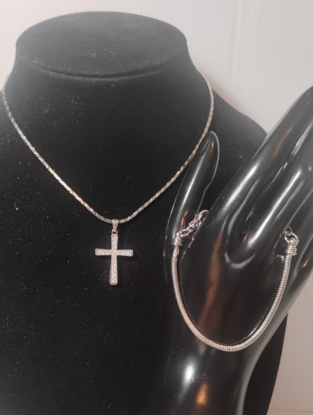 Sterling Silver Cross Pendant Necklace - Silver